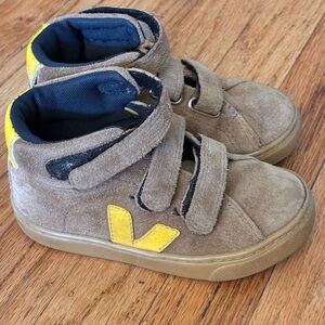 Veja Kids Tan and Yellow High-Top Sneakers
